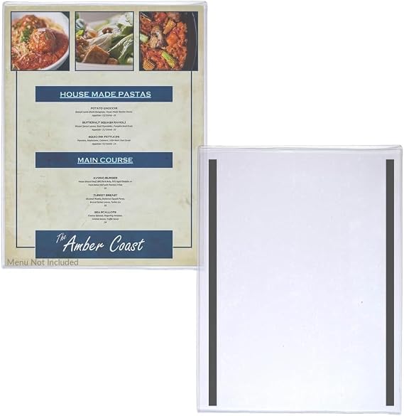 STORE SMART - Heavy Duty Flex-Menu Vinyl Plastic Toploaders - 9" x 12" - Magnetic Back - 10-Pack - PE2996SM-16G-10