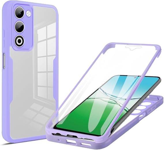 Compatible with Oppo A5 4G Case,Coverwith Built-in Screen Protector Compatible with Oppo A5 5G 2025 CPH2735 CPH2751 CPH2727 Case Cover Purple