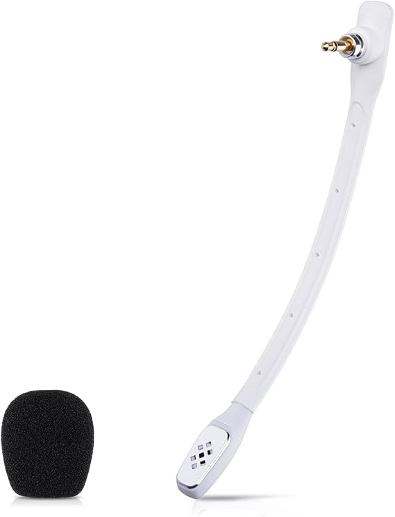 Microphone for Astro A40, A40 TR Gaming Headsets, Detachable 3.5mm, White