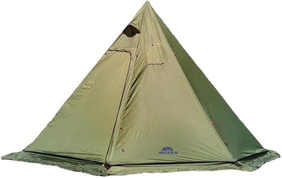 Tipi Hot Tent with Fire Retardant Stove Jack for Flue Pipes, 34 Person, Lightweight, Teepee Tents with Snow Skirt for Family Team Outdoor Backpacking Camping Hiking
