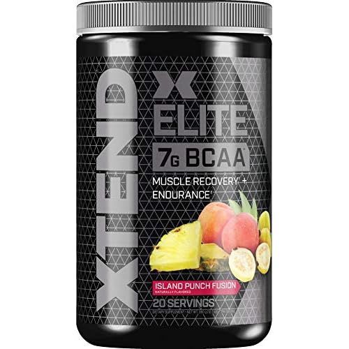 XTEND Elite BCAA Island Punch Fusion | Sugar Free Post Workout Muscle Recovery Drink with Amino Acids | 7g BCAAs for Men & Women| 20 Servings