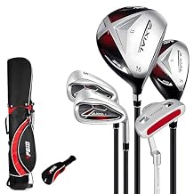PGM Junior Golf Club, AXIAL Golf Clubs Complete Set Right Handed for Children Kids, 5 Pieces Youth Golf Clubs with Stand Bag and 1 Headcovers for Boys & Girls