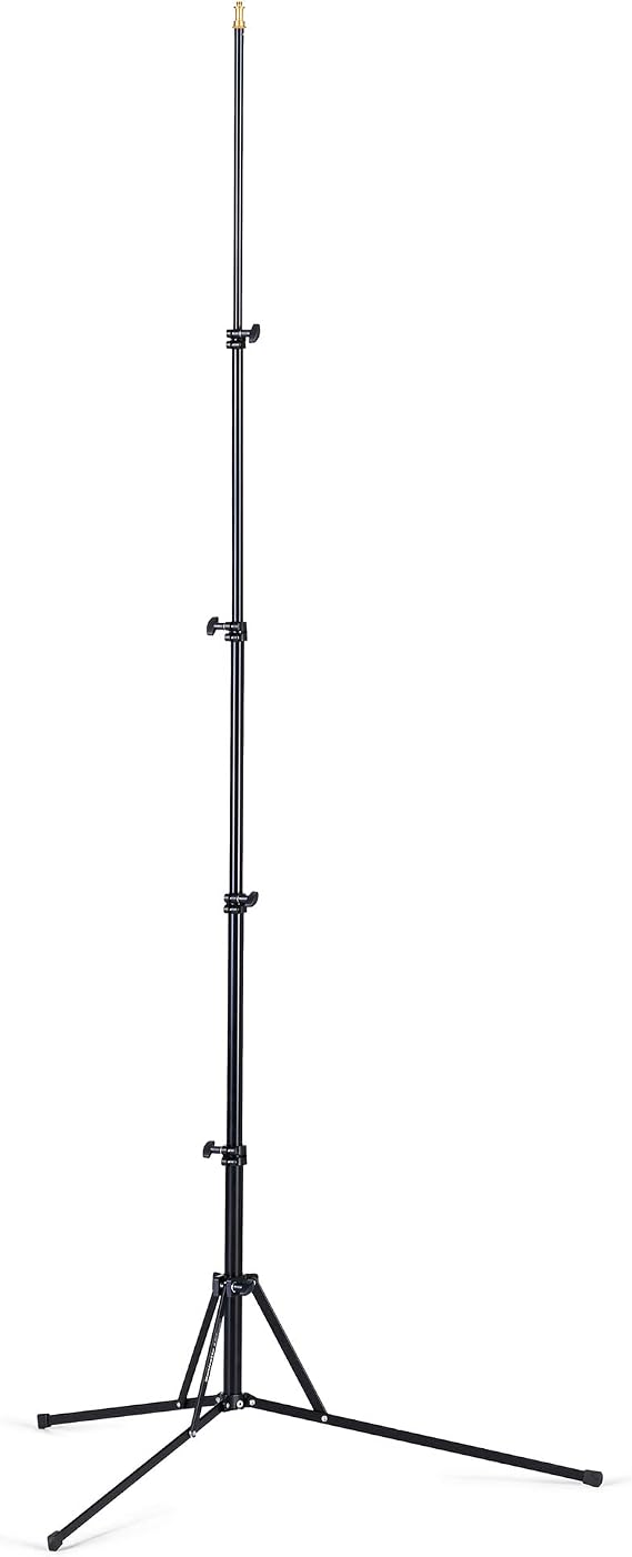 Manfrotto 5001B-1 Light Stand, Nano Black Stand, Maximum Height, 74.8 inches 190 cm, Load Capacity, 3.3 lbs 1.5 kg, Aluminum, Lightweight, Compact, Foldable, Photography, Lighting, Tripod, Lighting Equipment, Photography, Video, Studio, Outdoor, Indoor, Male Dowel Specifications