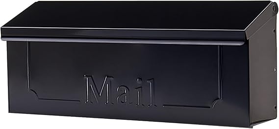 ARCHITECTURAL MAILBOXES Townhouse Galvanized Steel, Wall-Mount Mailbox, Black Small