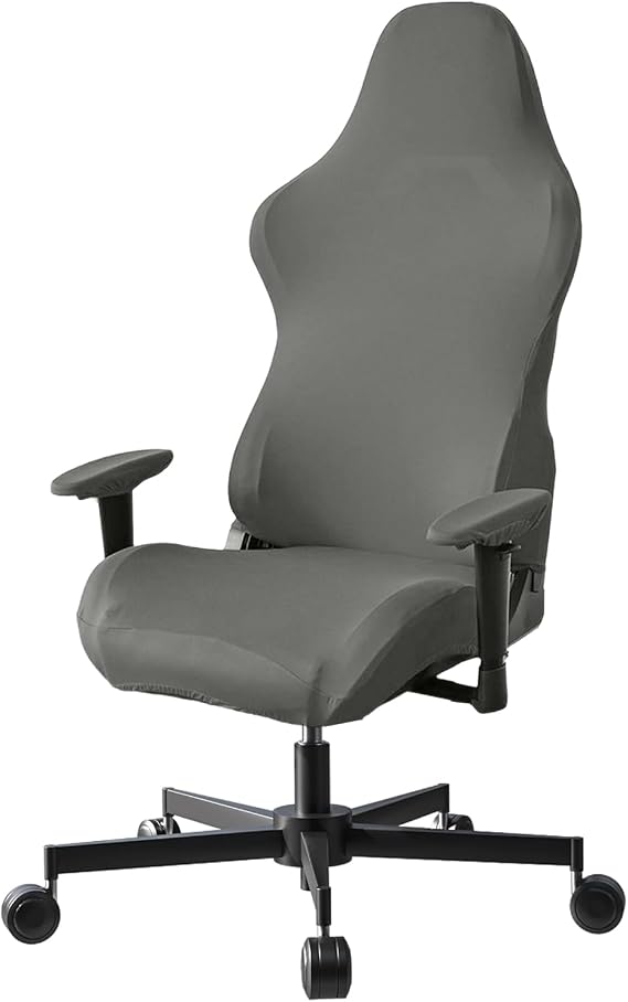 Stretch Gaming Chair Cover, Soft and Comfortable, Dust Protection, Modern Design, for Office Computer Racing Seat(Gray)