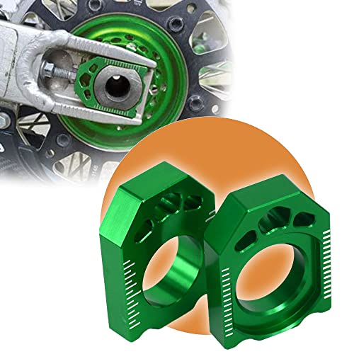 JFG RACING Dirt Bike Rear Axle Block,CNC Aluminum Chain Tensioner Adjuster for KX250F 04-16KX450F 06-16KLX450R 08-15KX125 KX250 03-08