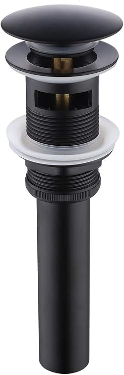 Bathroom Sink Drain Strainer with Overflow Vanity Sink Pop Up Drain Stopper Black Bathroom Sink Stopper