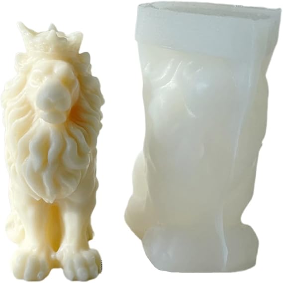 3D Animal Mold Lion-Shape Silicone Molds for Making Craft Plaster Handicrafts Mold Making Christmas