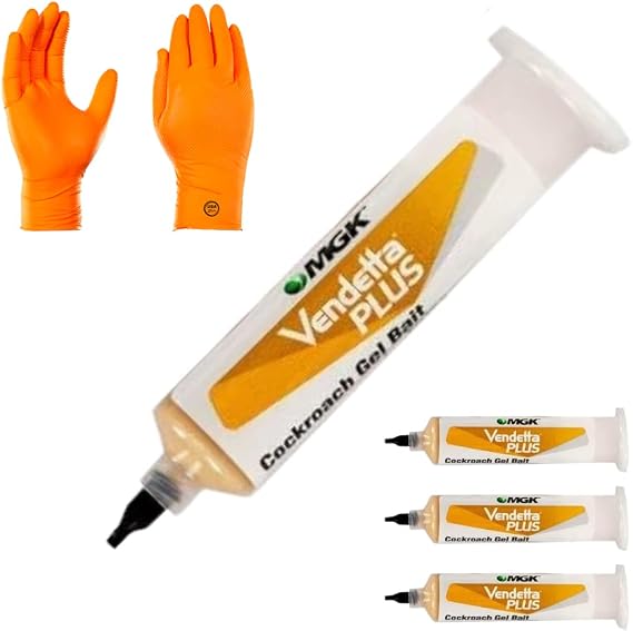 Vendetta Plus Cockroach Bait - Contains IGR, Best Roach Killer for Infestation with Premium USA Supply Gloves