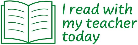 SuperStickers Assessment Stamper for teachers: I Read With My Teacher Today - Green Ink
