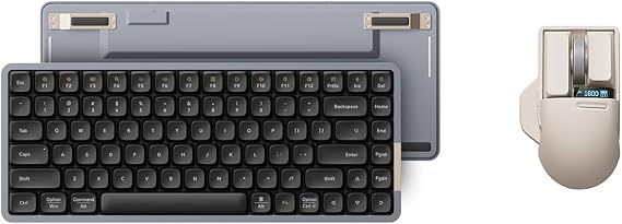 LOFREE Flow84 Low Profile Mechanical Keyboard & Mouse, 75 Percent Rechargeable Wireless Keyboards with Bluetooth and Wired Connection