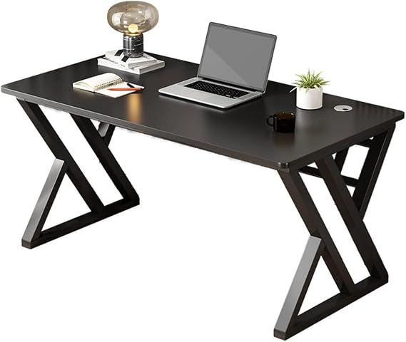 Bestier I-Shaped Gaming Desk, Heavy Duty Gaming Computer Desk with Carbon Fiber Surface for Large Mouse Pad, Computer Desk for Home Office Workplace, Black-L 80cm