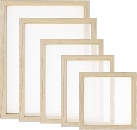 Worown 5 Different Size Wooden Paper Making Screens, PaperMaking Mold and Deckle, Paper Making Frames for DIY Crafts