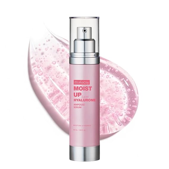 Elishacoy | Moist Up Super Hyalurone Ampoule Serum, Deep Hydration & Elasticity Booster with Multi-Layer Hyaluronic Acid Capsules + Collagen, for All Skin Types, 50ml (1.69 fl oz)