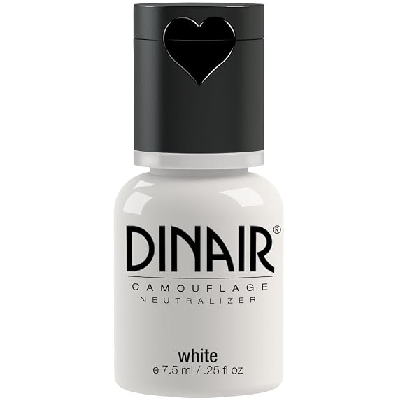 Dinair Airbrush Makeup Foundation | White 0.25 oz | Camouflage Neutralizer - Covers Scars, Acne, Tattoos, Vitiligo, Under Eye circles, Sun Spots