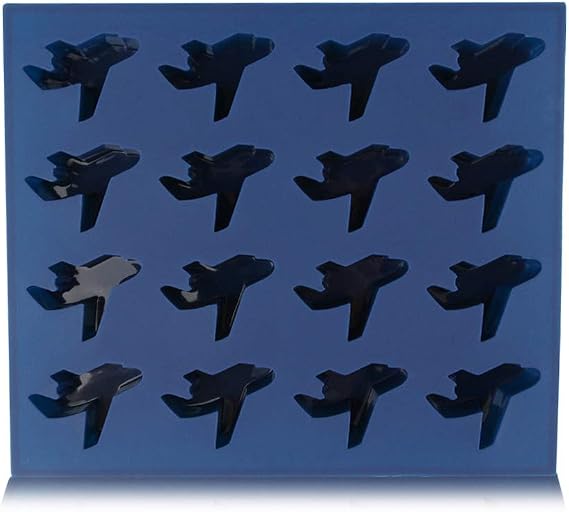 16 Cavity Airplane Chocolate Mold, Plane Aircraft Silicone Candy Gummy Mold Chocolate Fondant Mold for Cupcake Decoration Fat Bomb Crayon Melt Mini Soap Ice Cube Trays