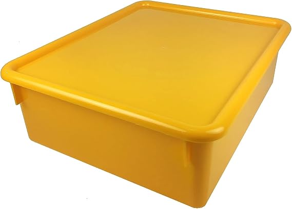 Romanoff Double Stowaway Tray with Lid, Yellow