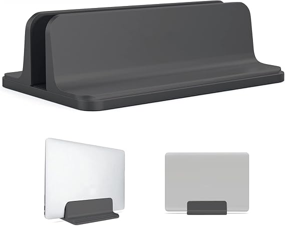 Oranlife Vertical Laptop Stand Holder, Black | Adjustable Dock Size, Compatible with All Notebooks, MacBook Surface Gaming Pad