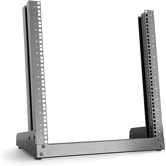 12U Desktop Under The Counter Open Frame 19inch Server Equipment Rack Threaded Server Rack Black