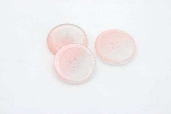 20PCS 4 Holes Resin Round Buttons Craft Sewing Snaps 4 Holes Handmade DIY Accessories (Pink, 20mm)