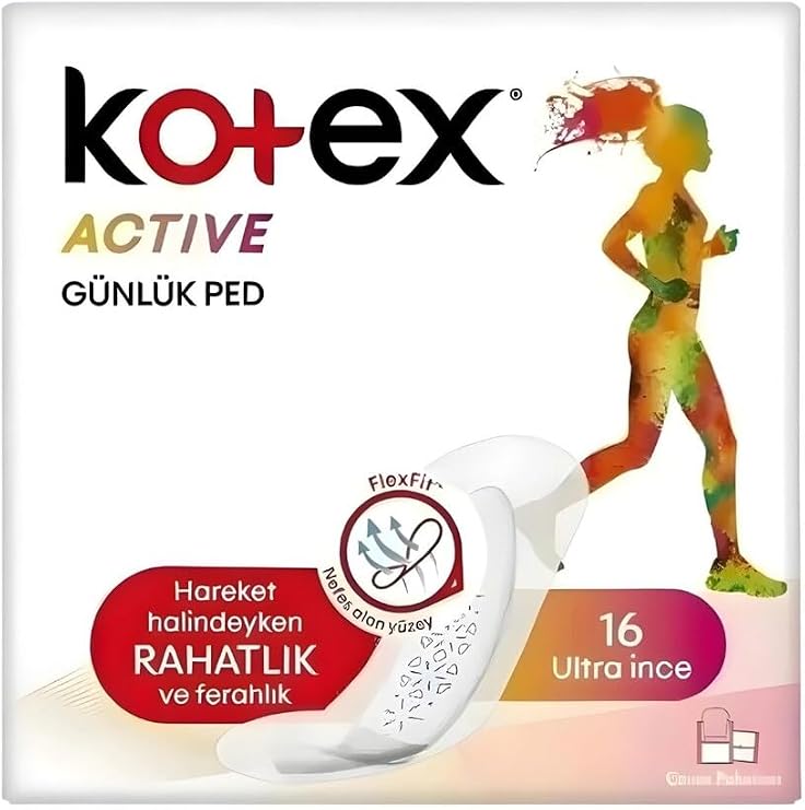 Kotex Active Günlük Ped, 16'lı Uzun, 2'li Paket