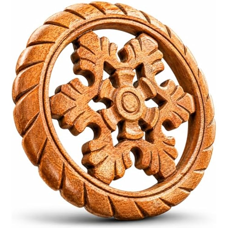 Handmade Wooden Trivet for Hot Dishes Plates & Pots Holder Hot Pad for Kitchen & Dining Table Decor Cookware Heat Resistant Rustic Decorative Carvings 8 Inches Tabletop Home & Dining Table Essentials