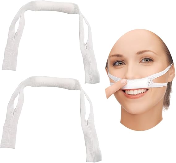 2 Pack Nasal Bandage Dressing Holder Elastic Nose Bandages Stretchy External Mesh Pads Straps Slings Drip Absorption Pillows for Recovery