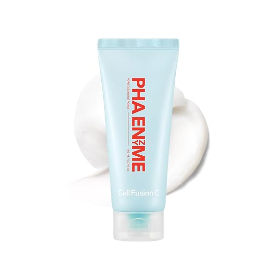 Cell Fusion C PHA Enzyme Pore Cleansing Foam Face Wash for Acne-prone Skin, Blackheads & Clogged Pores, TOTARAXIN & Papain Enzyme, 5.07 fl.oz / 150ml