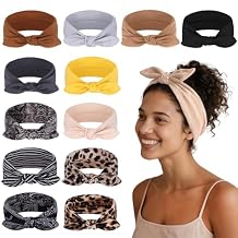 6 Pack Bow Headbands for Women Headwraps Hair Band Knotted Headband Rabbit Ears Stretchy Turban Head Wraps Fashion Christmas Headbands Sport Cute Hair