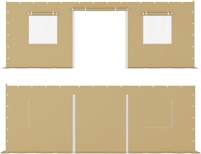 Heavy Duty Carport Replacement Sidewalls - 220G PE Fabric, Weatherproof & UV Protection - Fits 10 x 20 & 13 x 20 Frames - Yellow SIDEWALLS ONLY, NO Frame
