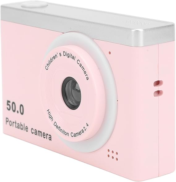 Digital Camera,50MP 1080P 8X Zoom Compact Digital Camera,Portable Front Rear Dual Cameras with Filter for Kids Photography (Pink)