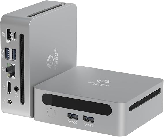 Mini PC AMD Ryzen 7 5700U Mini Computers Up to 4.3GHz 8c/16t, 16GB DDR4, 512GB SSD & M.2 NVME, Gaming PC with Wifi6/BT5.2, Gaming/Office/Design