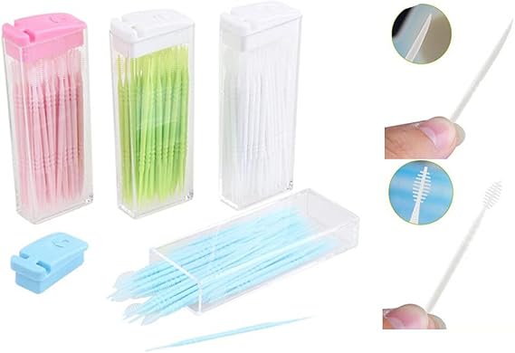 5boxes 2 in 1 Multifunction, 250pcs Double Head 50pcs/Box Dental Floss Interdental Toothpick Brush Teeth Stick Dental Oral Care Toothpicks