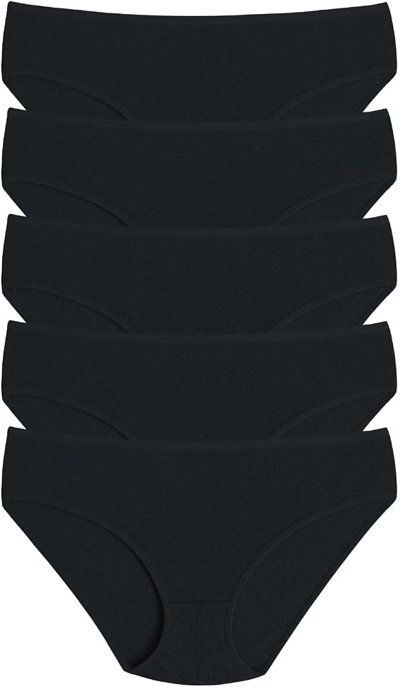 ALYA UNDERWEAR Kadın Külot Rahat Kalıplı Kalp Desenli Slip 5'li Paket%100 Pamuk Kumaşlı