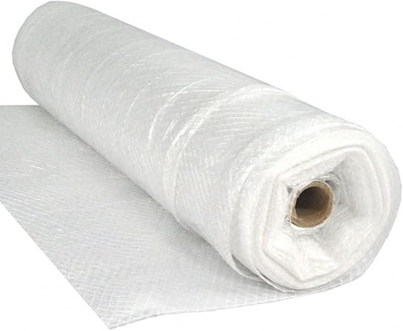 Farm Plastic Supply - Dura Skrim String Reinforced Clear Plastic Sheeting - 10 Mil - (6' x 50') - Reinforced Poly Film Tear Resistant, Weatherproof, Vapor Barrier Polyethylene Roll for Construction