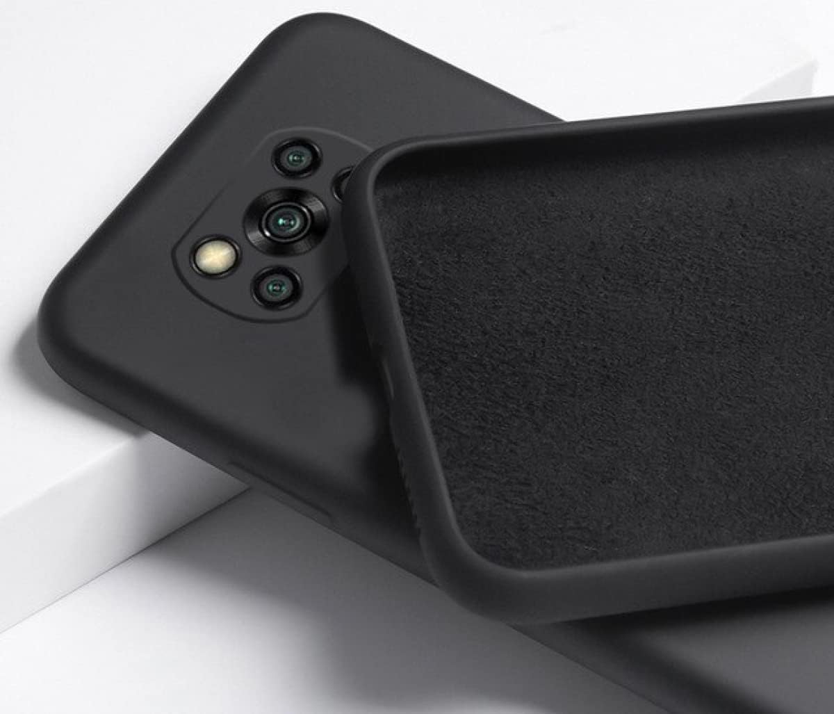 Case Matte Launch Case Compatible with Kilifplus Xiaomi Poco X3 Pro, Velvet Inner Surface, Silicone, Flexible, Smooth, Soft - Black