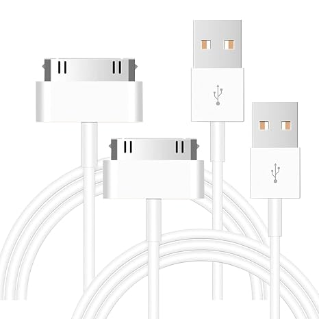 30 Pin Charger Cable, 2 Pack Old Pad Charger, Old Phone Charger, Pod Charger Old Generation, Compatible for Phone 4/4s, Phone 3G/3GS, Pad 1/2/3, Pod Nano/Pod Touch (3.3 Feet)