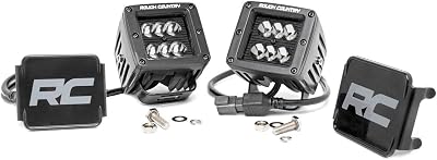 Rough Country Dual 2 LED Light Pods - 4,800 Lumens Cree Cube Lights, 60W Spot Beam, Off Road Waterproof Lighting