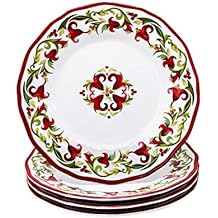 Le Cadeaux Vischio Holiday Collection Melamine Salad Plate, Set of 4