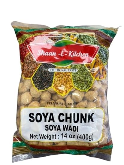 Shaan-e-Kitchen Soya Chunk 14oz | High-Protein Meat Alternative | Vegan & Vegetarian-Friendly | Ideal for Curries, Stir-Fries, Salads & More