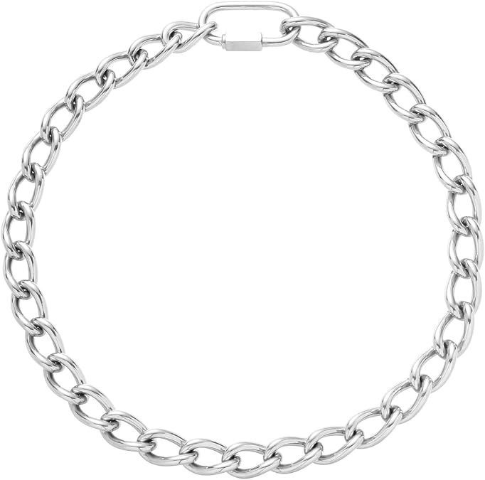 Men's Heavy Duty Quee Goth Grunge Chunky Necklaces Punk Stainless Steel Alternative Industrial Collar Choker Link Chain For Women Jewelry