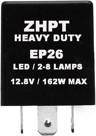 EP26 LED Flasher Relay, Fix for Hazard Warning and Turn Signals Hyper Flash Flasher, 4 Pins Electronic LED Flasher Relay Compatible with Regular Bulbs and LED Lights