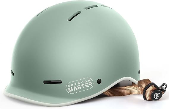 OutdoorMaster Adult Bike Helmet, Adjustable Safety Certified Cycling Helmet | Adjustable fit, 10 vents, visor, and certified protection for biking, commuting, skating, skateboarding.