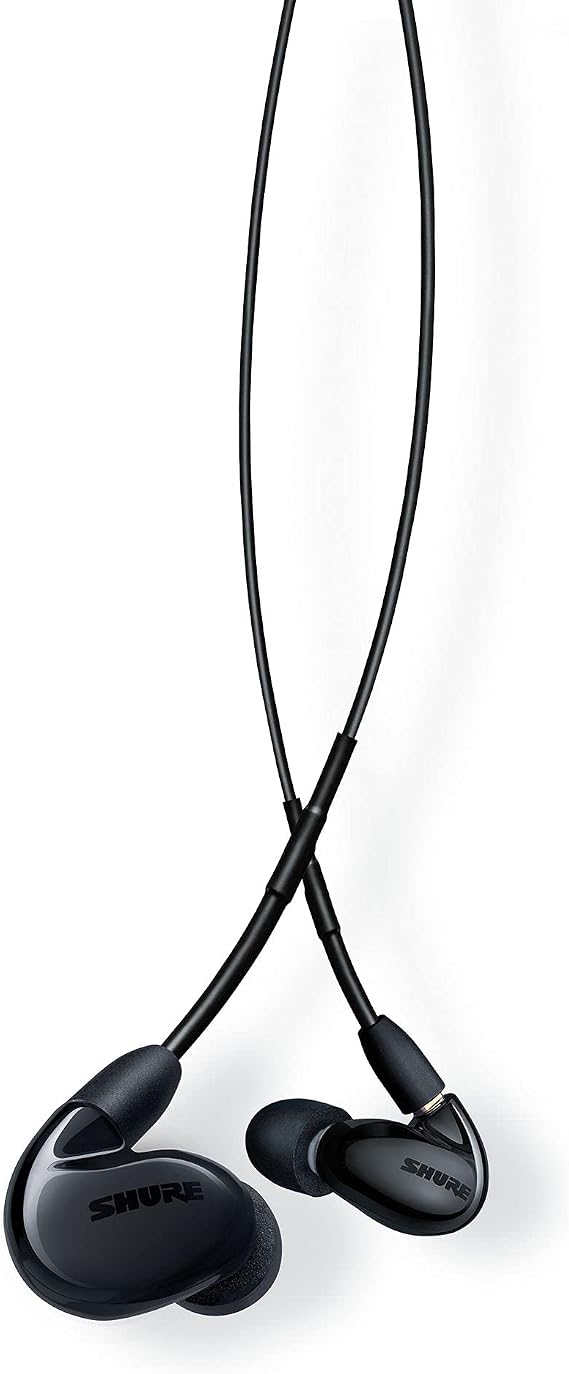 Shure SE846 Wired Sound Isolating Earbuds, High Definition Sound + Natural Bass, Four Drivers, Secure In-Ear Fit, Detachable Cable, Durable Quality, Compatible with Apple &amp; Android Devices - Black