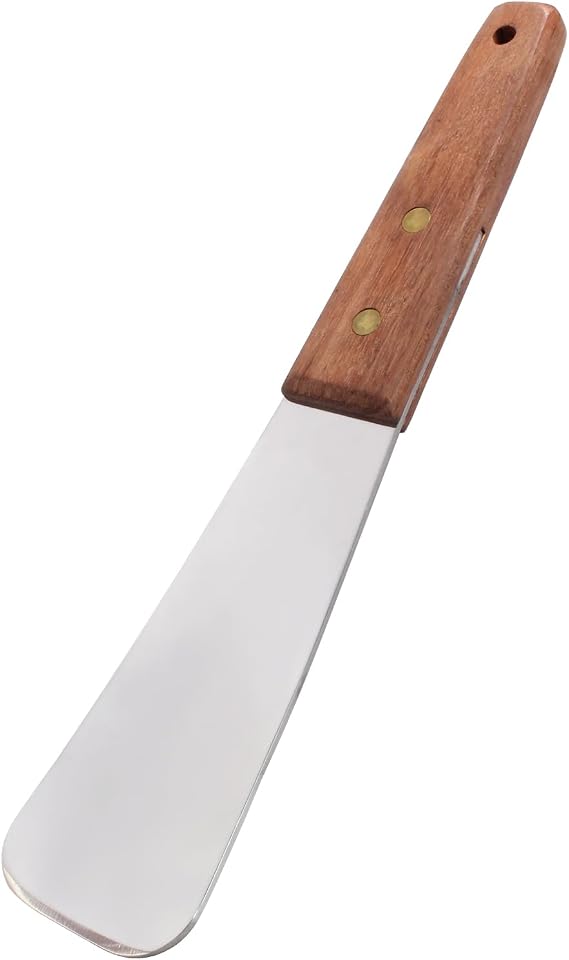 Uenhoy Stainless Steel Ice Cream Spade with Wooden Handle, Flat Shape