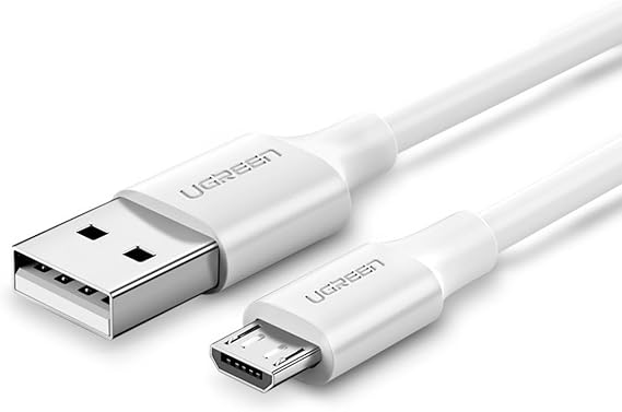 Ugreen Micro-USB & USB-A Data and Charging Cable, 2 Meters, White