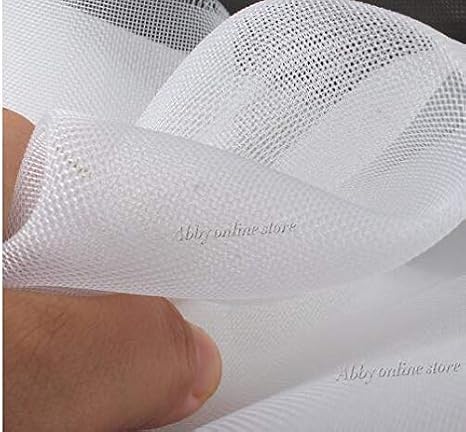 5 Meter Polyester Netting mesh Braid Fabric 140 Width CRIN Medium Hardness (White)