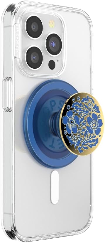 PopSockets Phone Grip for MagSafe, Magnetic Holder- Lace Blue Vermeer