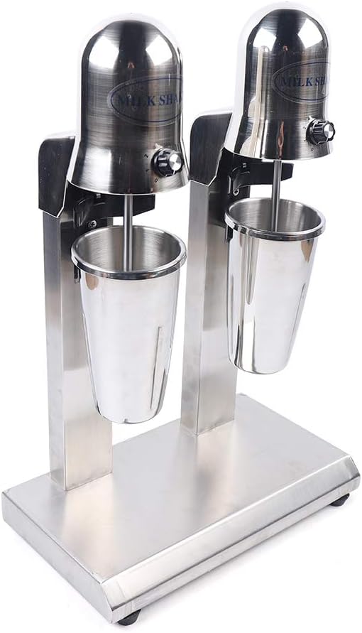 Milkshake Maker, 560W Electric Stainless Steel Commercial Milkshake Maker Machine, Double Head Drink Mixer for Mixed Drink Restaurant, 2 Speed Adjustable, 650ml22oz Cup