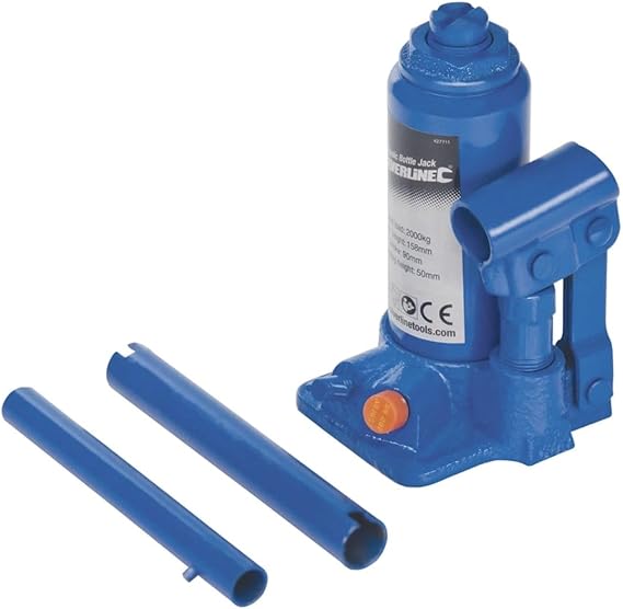 Silverline Hydraulic Bottle Jack 4 Tonne (245113), BLUE